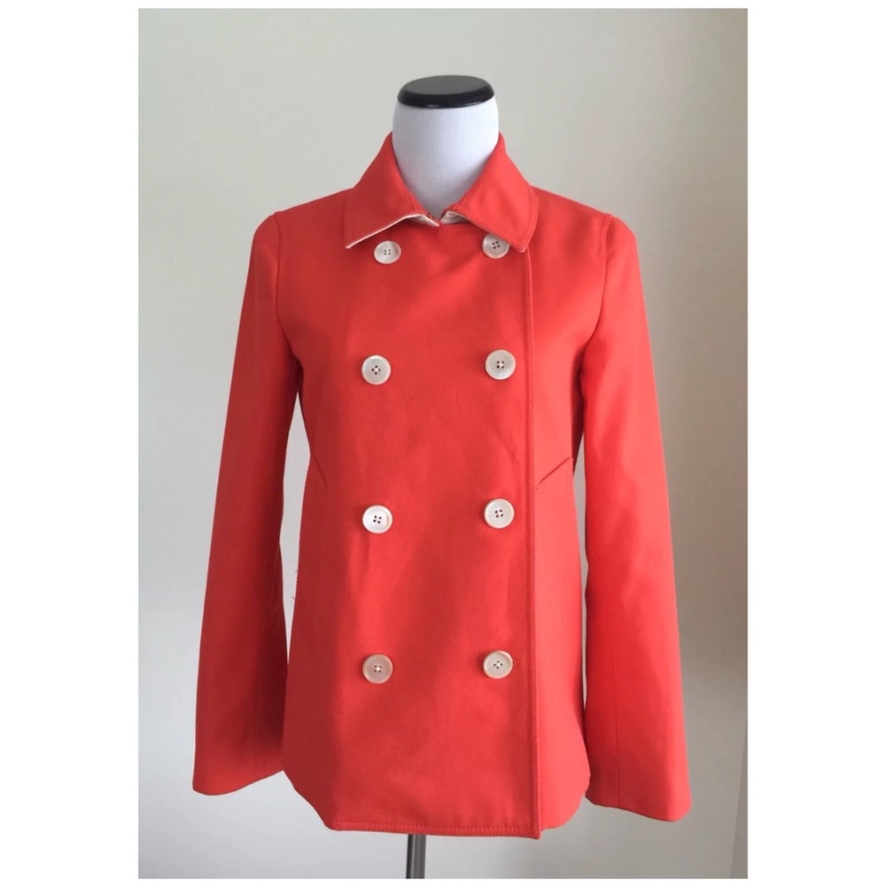 J. Crew Red Pea Coat Jacket